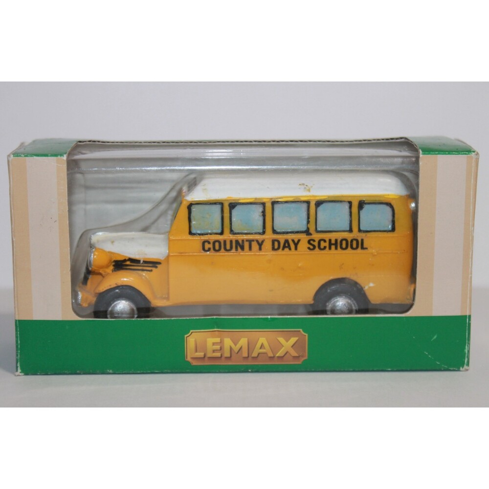 Lemax Yellow County Day School Bus Christmas Village Accessory # 73628